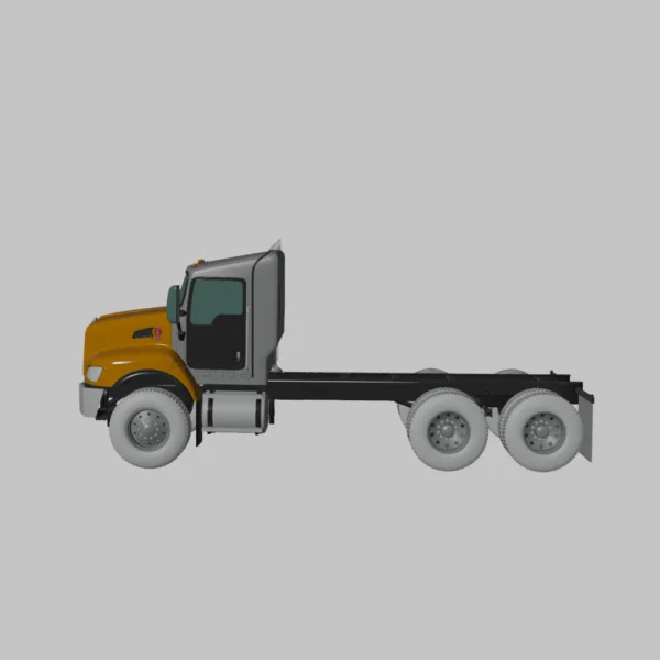 0001 Kenworth T470 Chassis Truck 3-Axle 3D Model