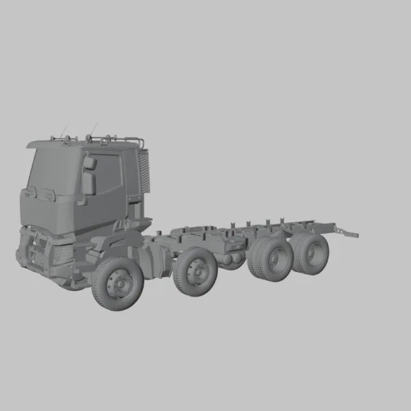 0002 Renault K430 Chassis Truck 4-Axle 3D Model