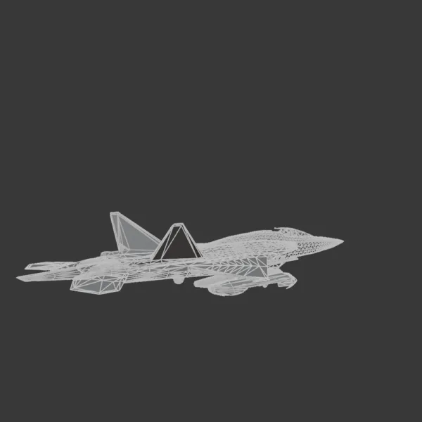 0002 F-22C Raptor II Jet Fighter 3D Model