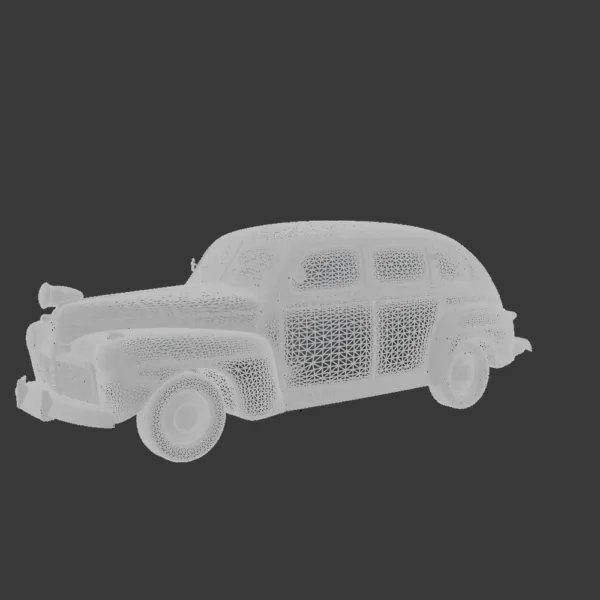 0002 Ford V8 Super Deluxe (21A) Tudor Sedan Army Staff Car 1942 3D Model