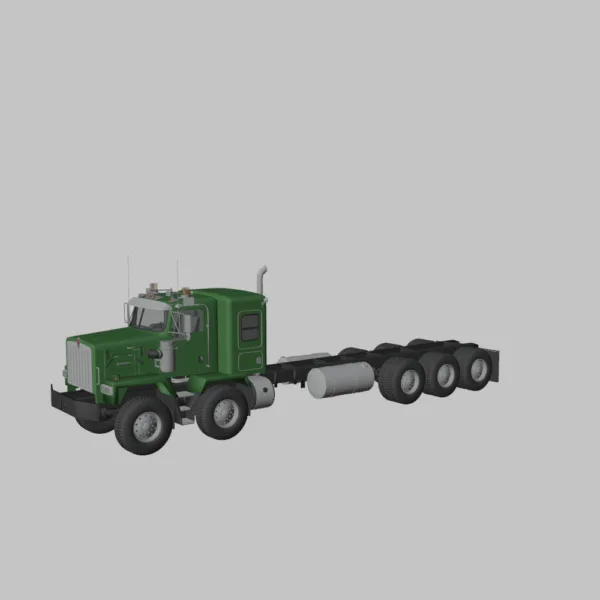 0002 Kenworth C500 Chassis Truck 5-Axle 3D Model