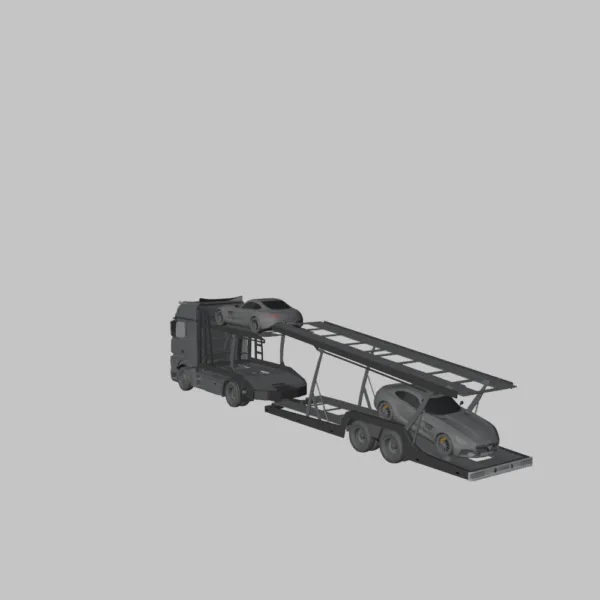 Mercedes-Benz Trucks Actros Transporting Cars 3D Model