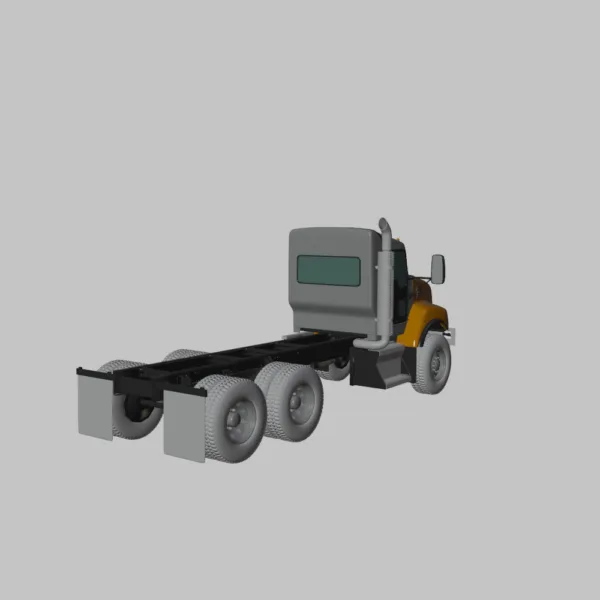 0004 Kenworth T470 Chassis Truck 3-Axle 3D Model