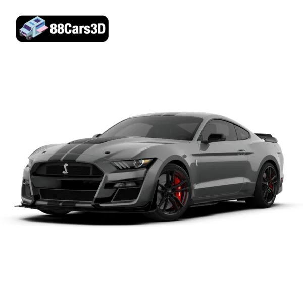 Download the Ford Mustang Shelby GT500 3D model in .blend, .fbx, .obj, and more formats. Perfect for automotive visualizations, AR/VR, game development, and promotional projects.