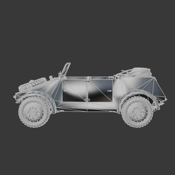 Volkswagen Type 82 Kübelwagen 3D Model – WWII Military Utility Vehicle