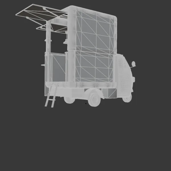 0002 Piaggio Food Truck 3D Model