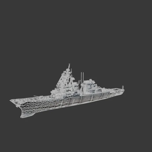Arleigh Burke-Class Destroyer 3D Model – High-Detail Naval Warship