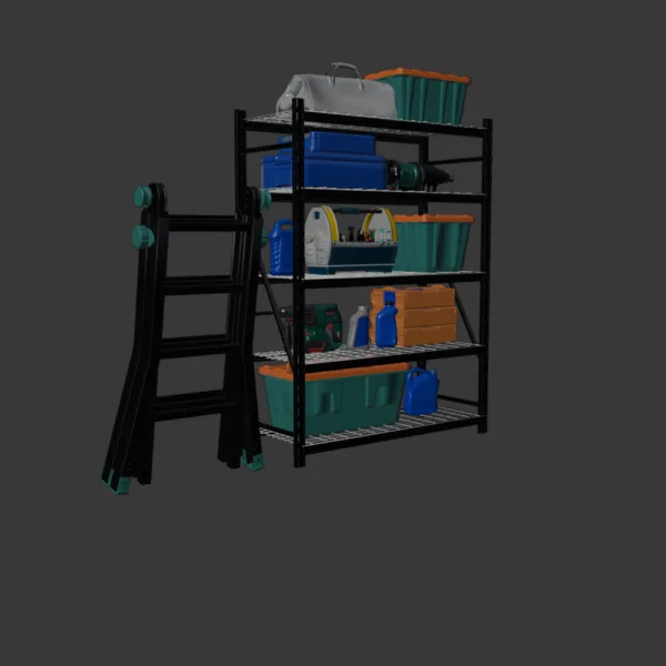 Garage Tools Set 3D Model – Comprehensive Workshop Equipment