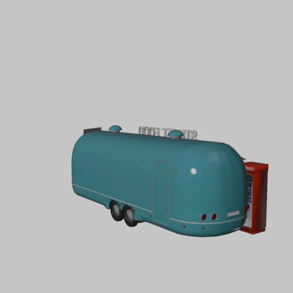 Food Truck Long Module for Outdoor Cafes – 3D Model for Commercial Use