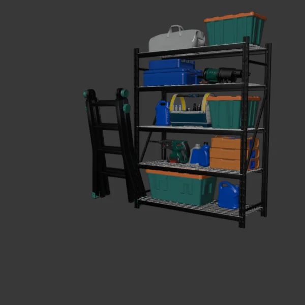 Garage Tools Set 3D Model – Comprehensive Workshop Equipment
