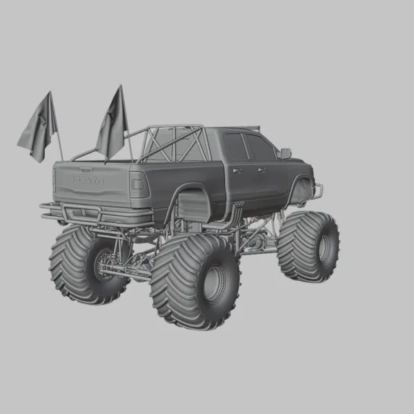 Dodge RAM 1500 Rebel 0004 Dodge RAM 1500 Rebel Monster Truck – High-Quality 3D Model