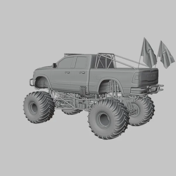 Dodge RAM 1500 Rebel 0005 Dodge RAM 1500 Rebel Monster Truck – High-Quality 3D Model