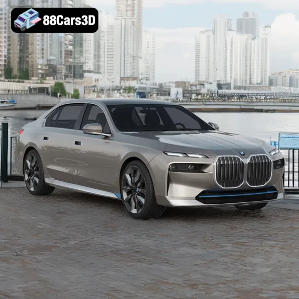 BMW i7 3D Model 2 BMW i7 3D Model – Luxury Electric Sedan Asset