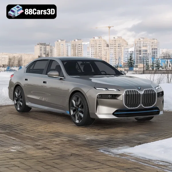 BMW i7 3D Model 3 BMW i7 3D Model – Luxury Electric Sedan Asset