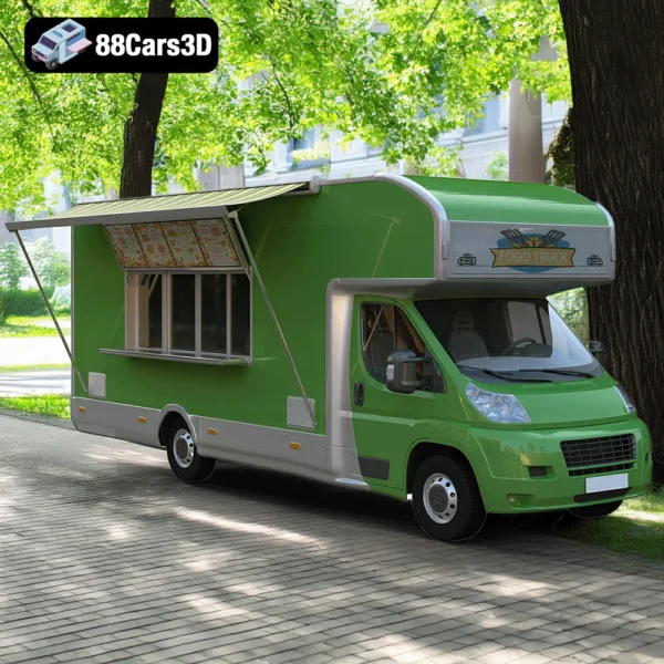 Food Truck 3D Model2 Food Truck 3D Model – Versatile Asset for Street Scenes & Game Projects