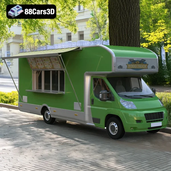 Food Truck 3D Model5 Food Truck 3D Model – Versatile Asset for Street Scenes & Game Projects
