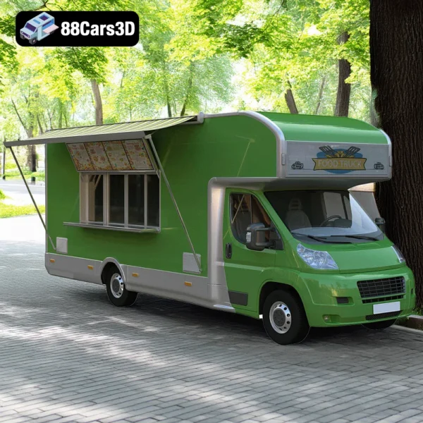 Food Truck 3D Model66 Food Truck 3D Model – Versatile Asset for Street Scenes & Game Projects