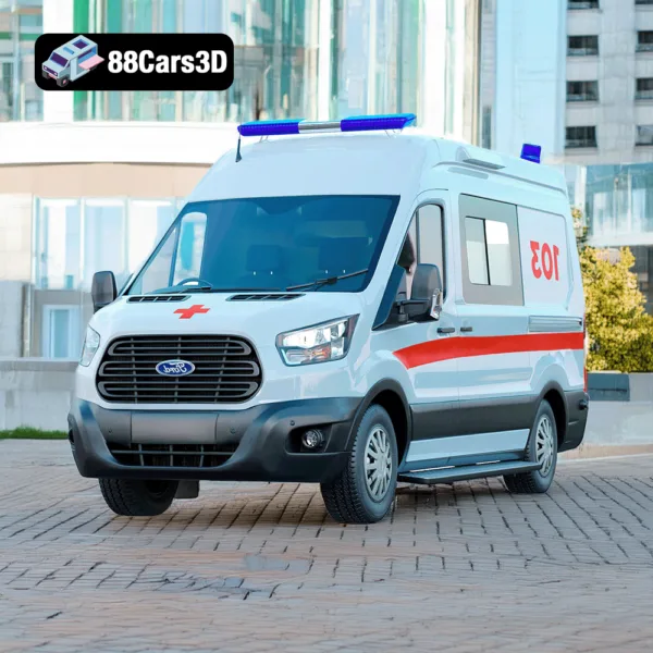 Ford_transit_Ambulance 77 Ford Transit Ambulance 3D Model