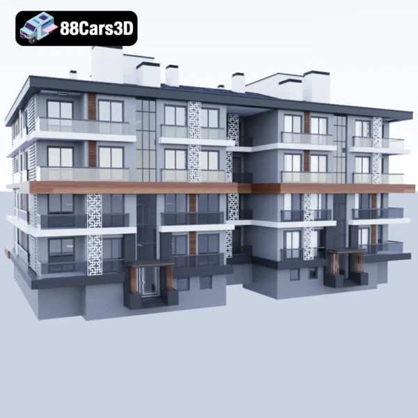 Modern Residential Building 3D Model