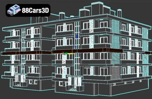 Modern Residential Building 3D Model