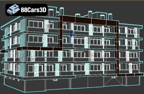 Modern Residential Building 3D Model