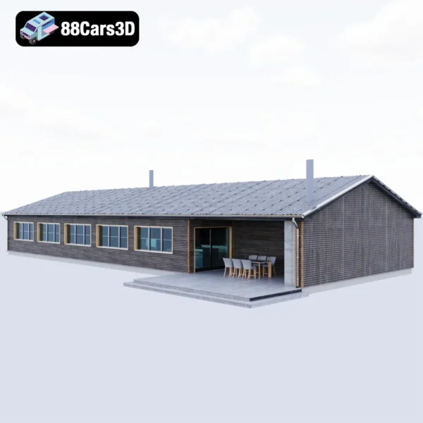 Wooden House 2021  Modern Timber Home 3D Model