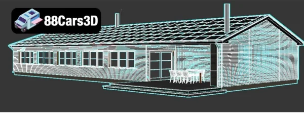 Wooden House 2021  Modern Timber Home 3D Model