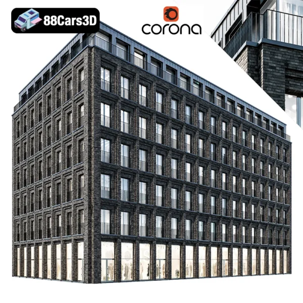 Modern Residential Building Contemporary Urban Housing 3D Model