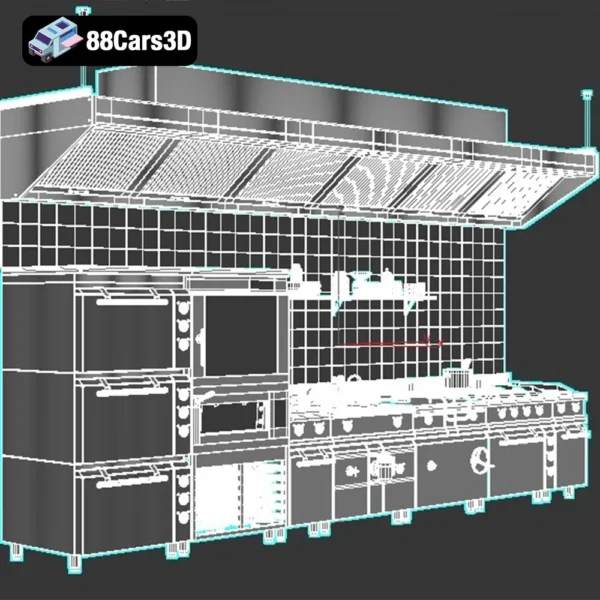 10_Restaurant_Equipment-005 Restaurant Equipment Set – Professional Kitchen Appliances 3D Model