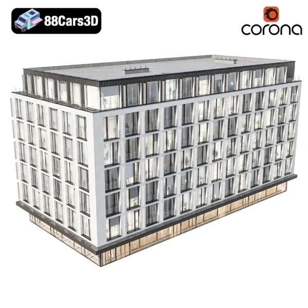 3 Modern Residential Building 006 3D Model