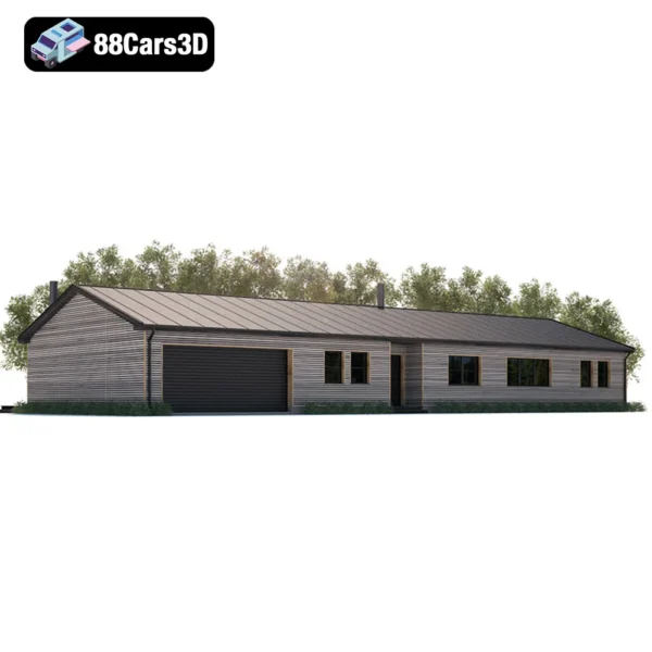 Wooden House 2021  Modern Timber Home 3D Model