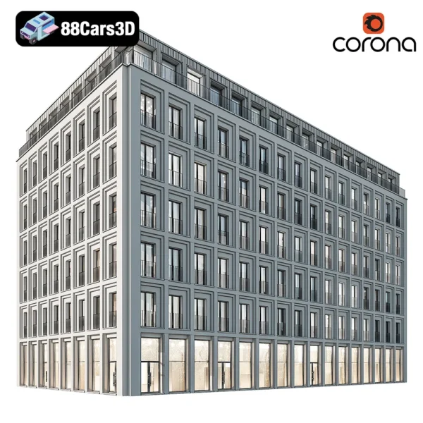 4 Modern Residential Building Contemporary Urban Housing 3D Model