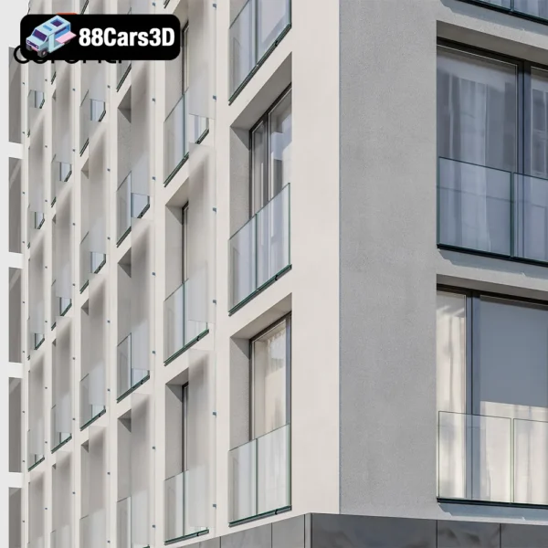 5 Modern Residential Building 006 3D Model