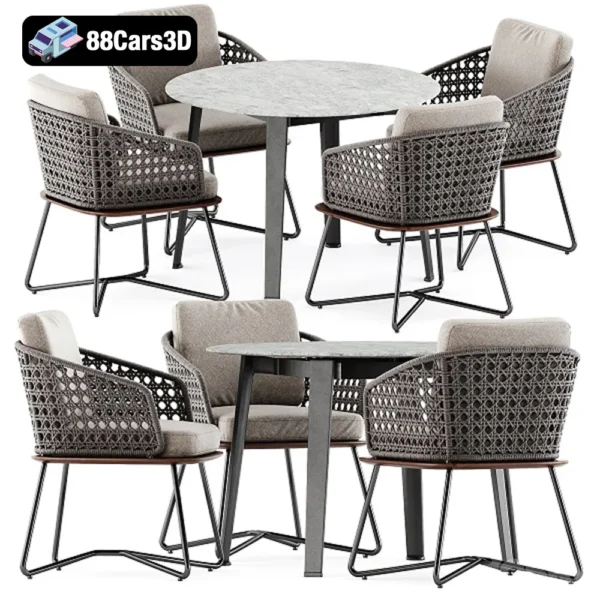 Rivera Little Armchair by Minotti – Luxury Lounge Chair 3D Model
