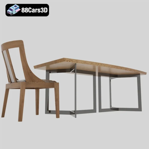 Adam-Eva-002 Adam-Eva 2021 – Contemporary Table and Chairs 3D Model