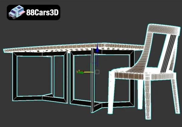 Adam-Eva-005 Adam-Eva 2021 – Contemporary Table and Chairs 3D Model