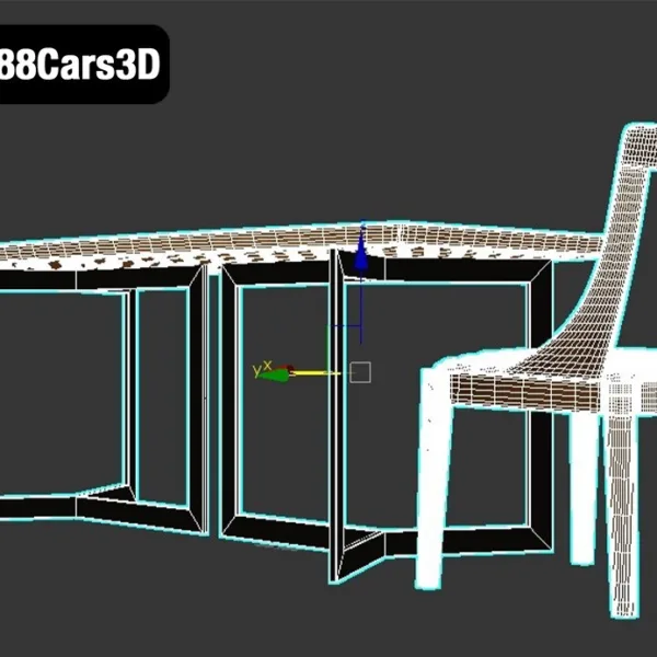 Adam-Eva-005 Adam-Eva 2021 – Contemporary Table and Chairs 3D Model
