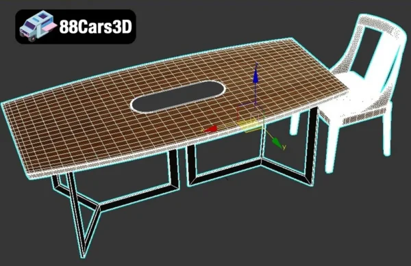 Adam-Eva-006 Adam-Eva 2021 – Contemporary Table and Chairs 3D Model