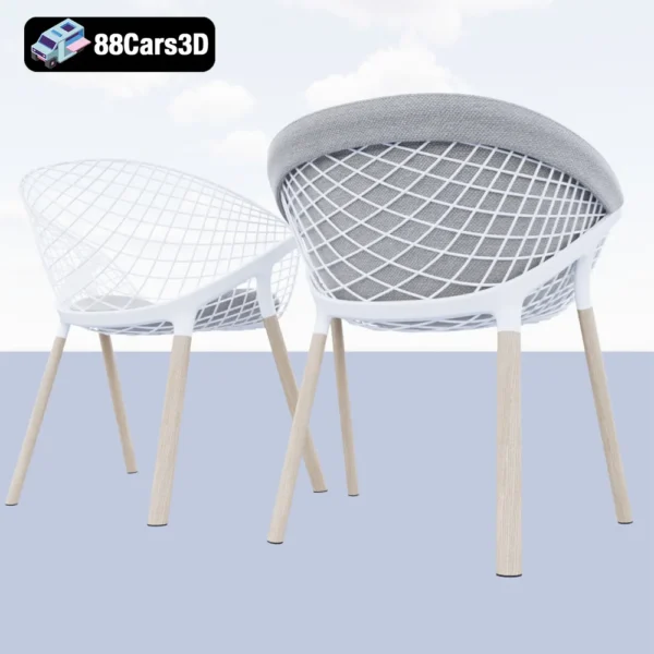 Alias Kobi Chair – Designer Mesh-Frame Lounge Chair 3D Model