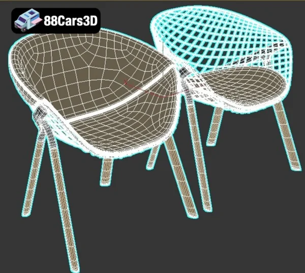 Alias Kobi Chair – Designer Mesh-Frame Lounge Chair 3D Model