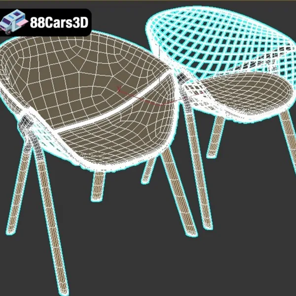 Alias Kobi Chair – Designer Mesh-Frame Lounge Chair 3D Model