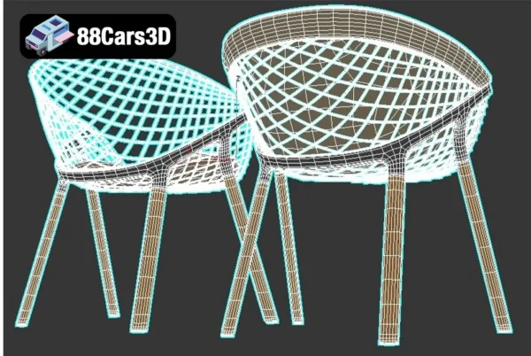 Alias Kobi Chair – Designer Mesh-Frame Lounge Chair 3D Model