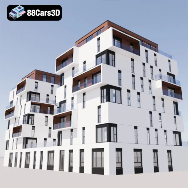 Apartment House 5 Contemporary Residential Building 3D Model