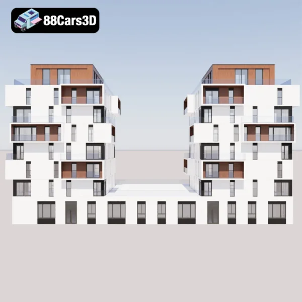 Apartment House 5 Contemporary Residential Building 3D Model