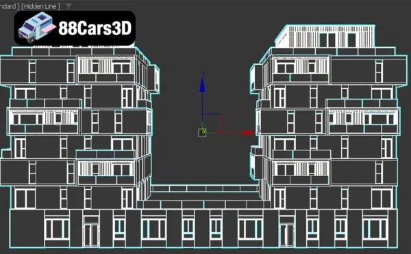 Apartment House 5 Contemporary Residential Building 3D Model