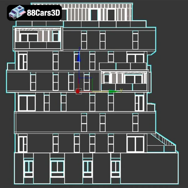 Apartment House 5 Contemporary Residential Building 3D Model