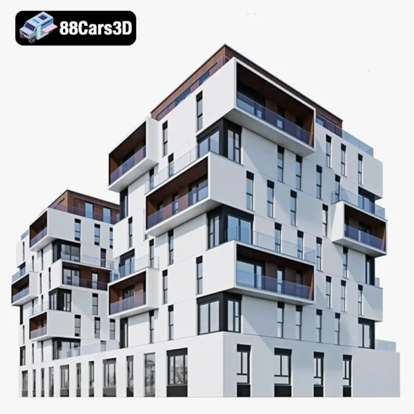 Apartment House 5 Contemporary Residential Building 3D Model