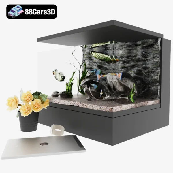 Aquarium  Macbook Watch– Decorative Glass Fish Tank 3D Model