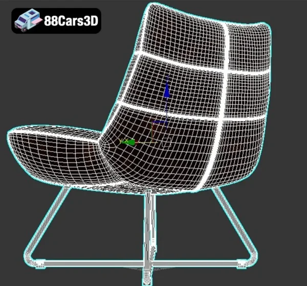 Aubrey Lounge Chair – Modern Accent Armchair 3D Model
