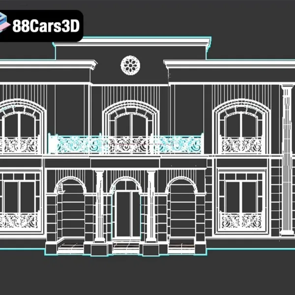 Classic Villa Design 006 Traditional Residential Villa 3D Model